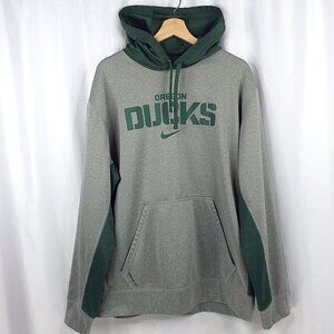 Nike Therma-Fit Oregon Ducks Hoodie Sweatshirt Mens Size XL Gray Green